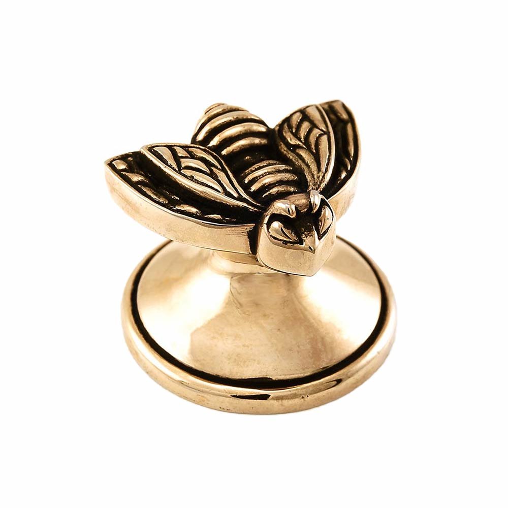 Vicenza Hardware Large Bumble Bee Knob in Antique Gold