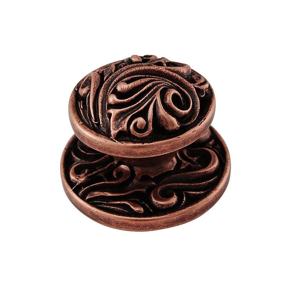 Vicenza Hardware Large Fancy Round Knob in Antique Copper