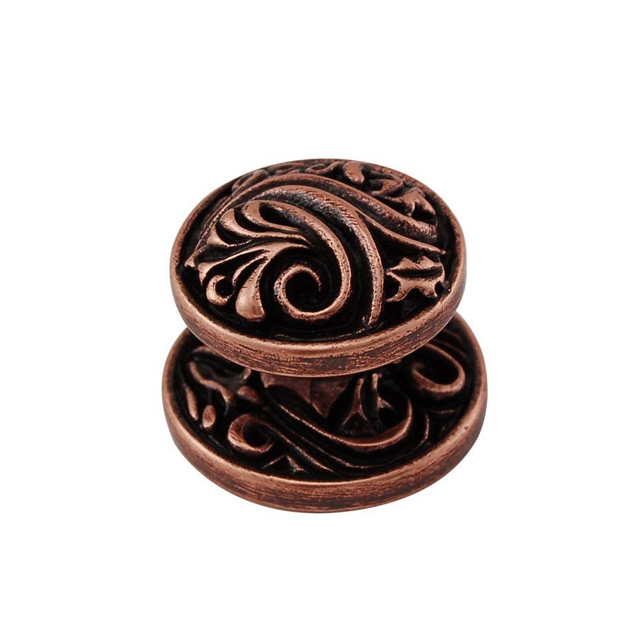 Vicenza Hardware Small Fancy Round Knob in Antique Copper
