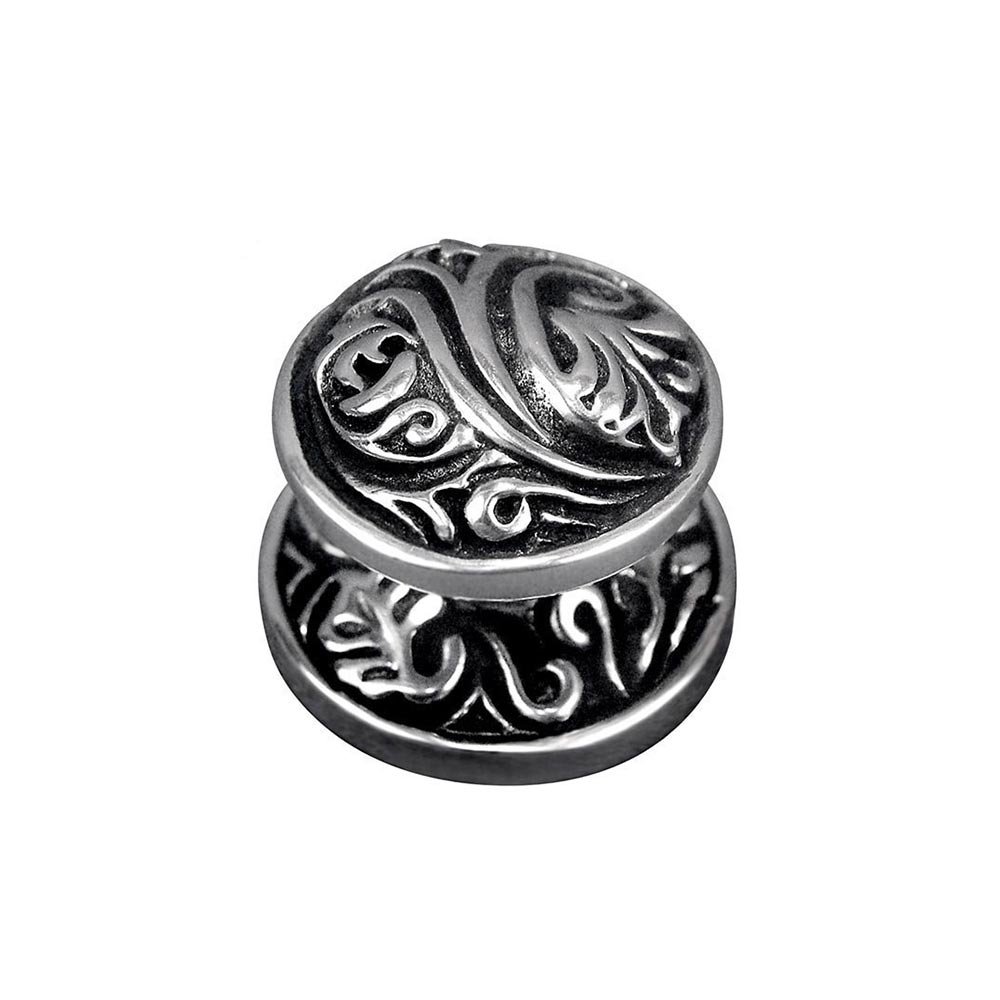 Vicenza Hardware Small Fancy Round Knob in Antique Silver