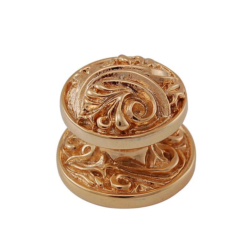 Vicenza Hardware Small Fancy Round Knob in Polished Gold