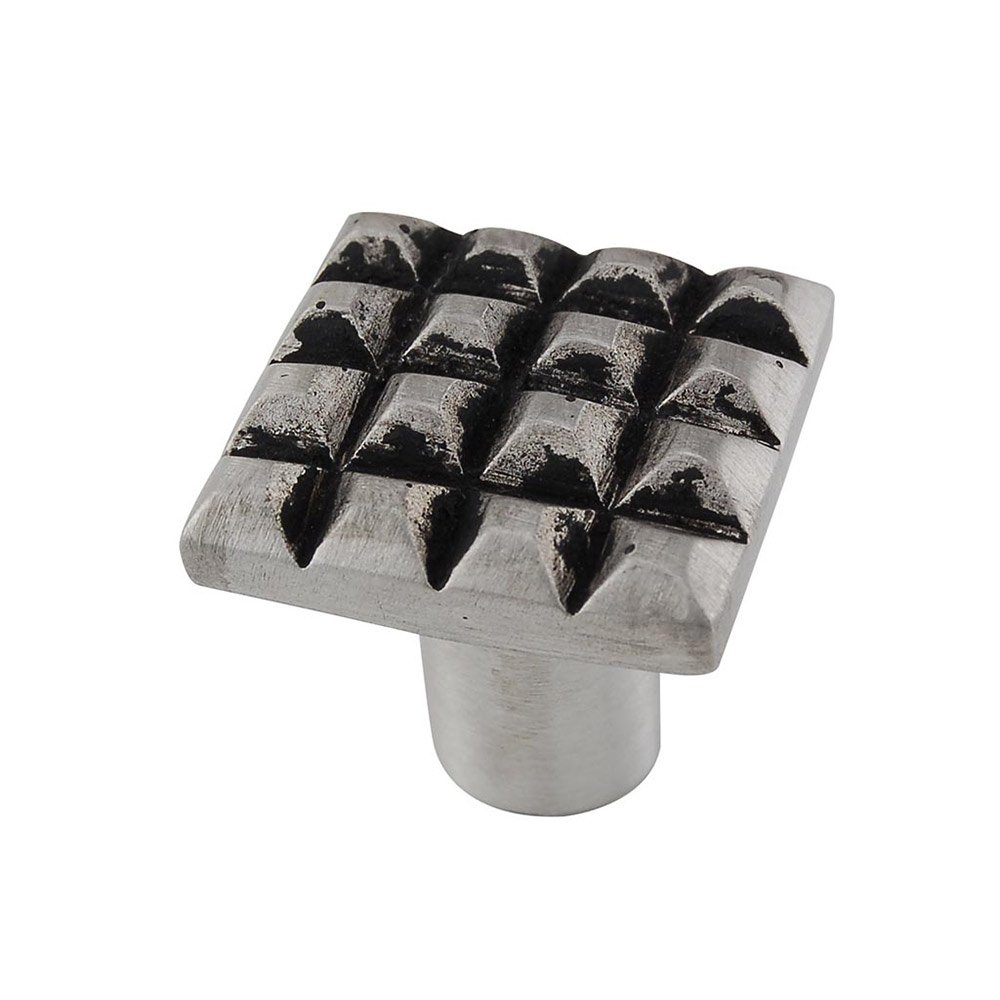 Vicenza Hardware Large Square Cube Knob in Antique Nickel