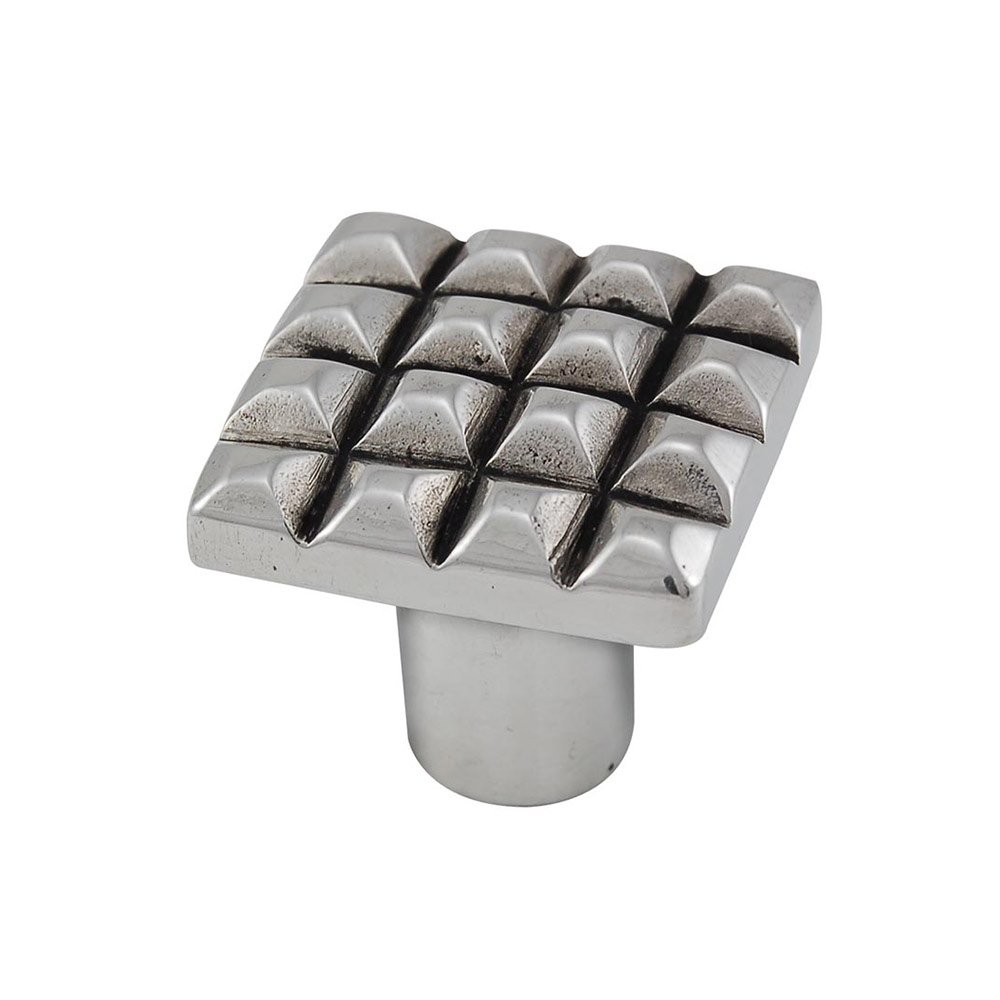 Vicenza Hardware Large Square Cube Knob in Antique Silver