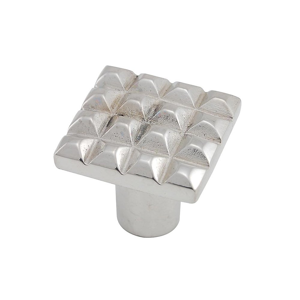 Vicenza Hardware Large Square Cube Knob in Polished Nickel