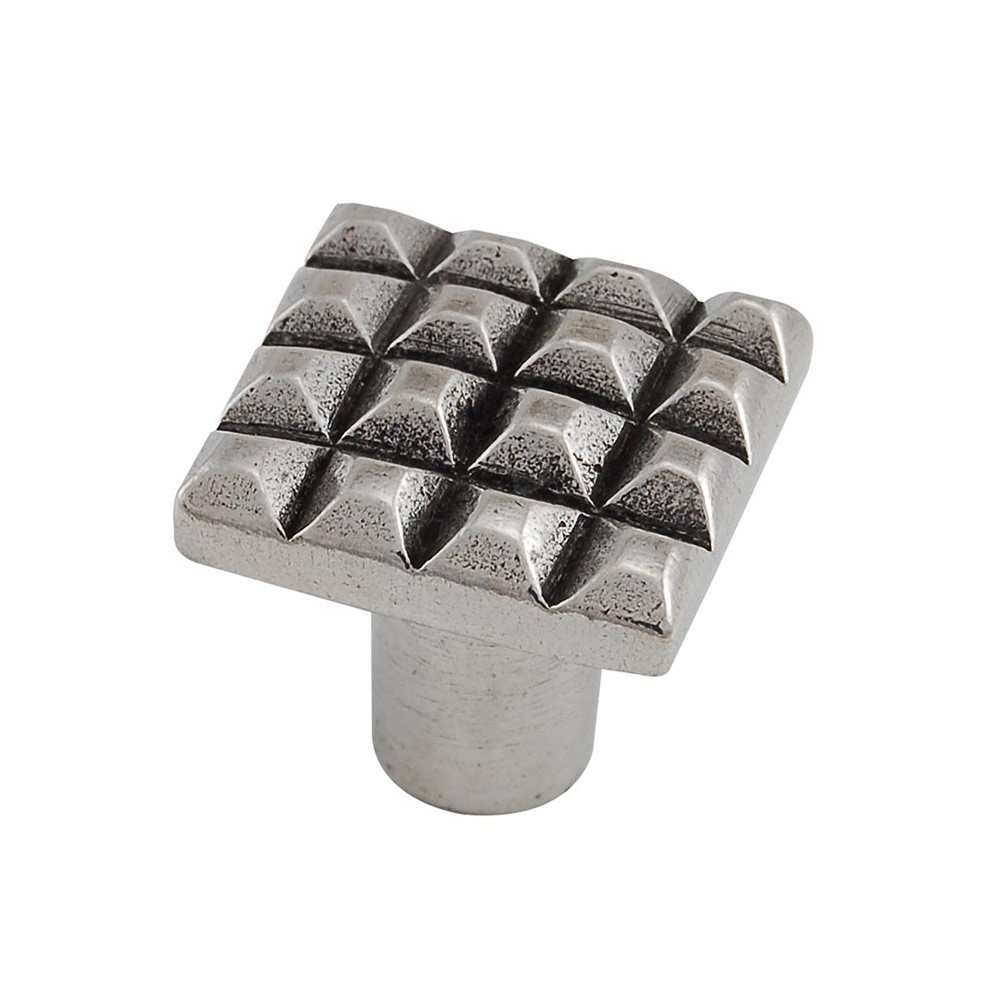 Vicenza Hardware Large Square Cube Knob in Vintage Pewter
