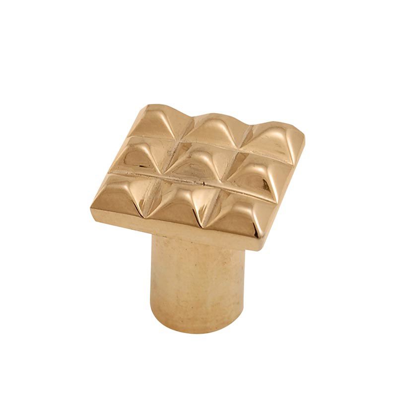 Vicenza Hardware Small Square Cube Knob in Polished Gold
