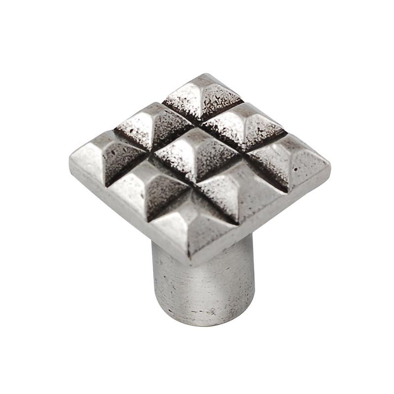 Vicenza Hardware Small Square Cube Knob in Vintage Pewter