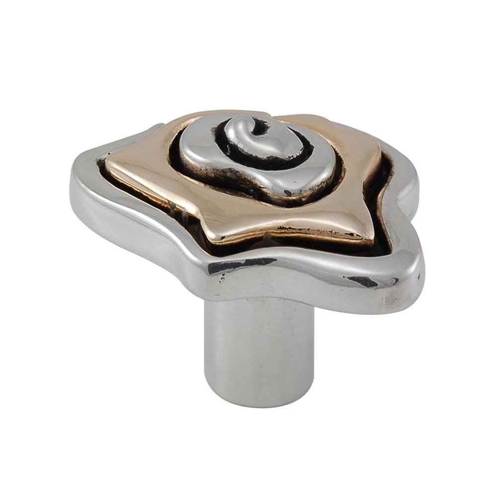 Vicenza Hardware Large Two Tone Wavy Knob in Silver And Gold