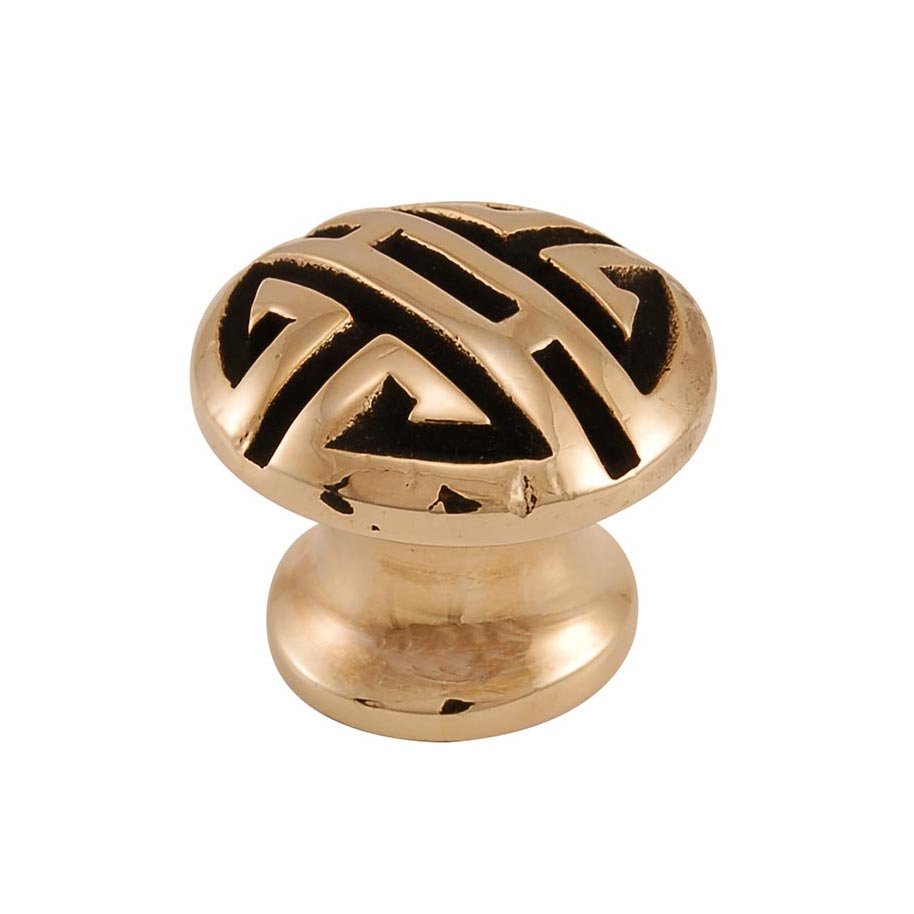 Vicenza Hardware Small Oriental Knob 15/16" in Antique Gold