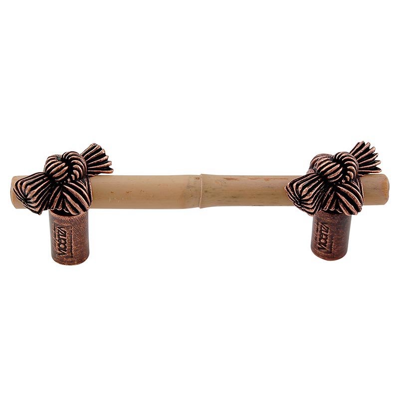 Vicenza Hardware Real Bamboo And Knot Handle 76mm in Antique Copper