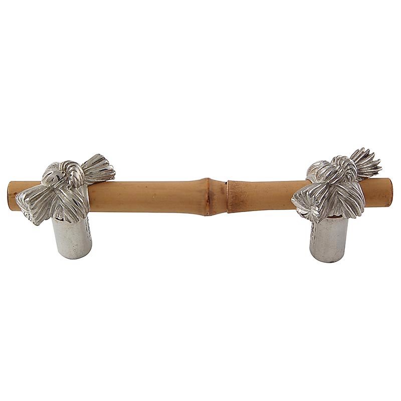 Vicenza Hardware Real Bamboo And Knot Handle 76mm in Polished Nickel