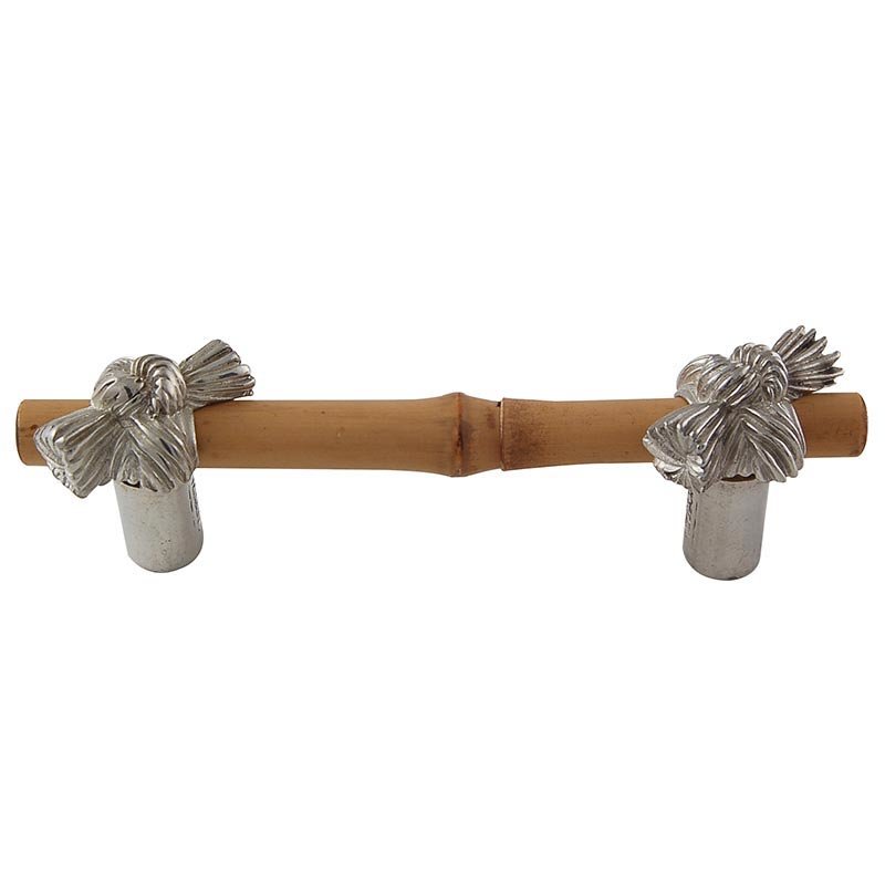 Vicenza Hardware Real Bamboo And Knot Handle 76mm in Polished Silver
