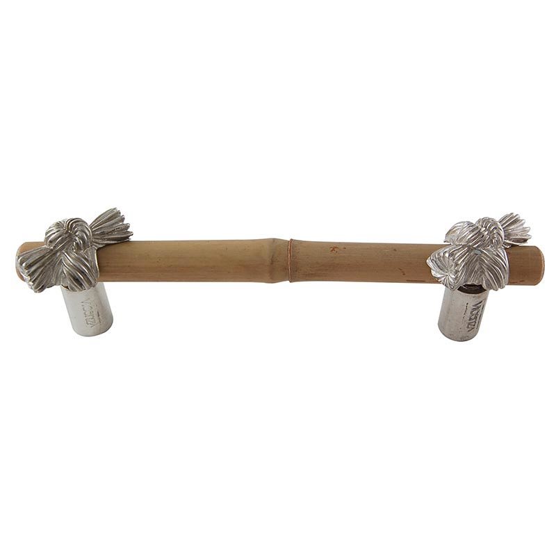 Vicenza Hardware 4" Centers Bamboo Knot Pull in Polished Silver