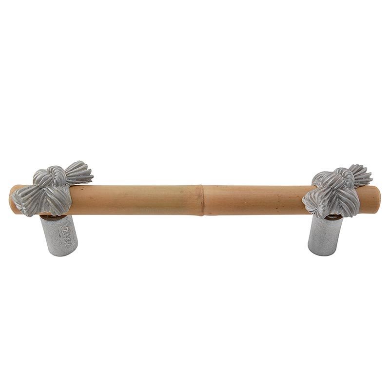 Vicenza Hardware 4" Centers Bamboo Knot Pull in Satin Nickel