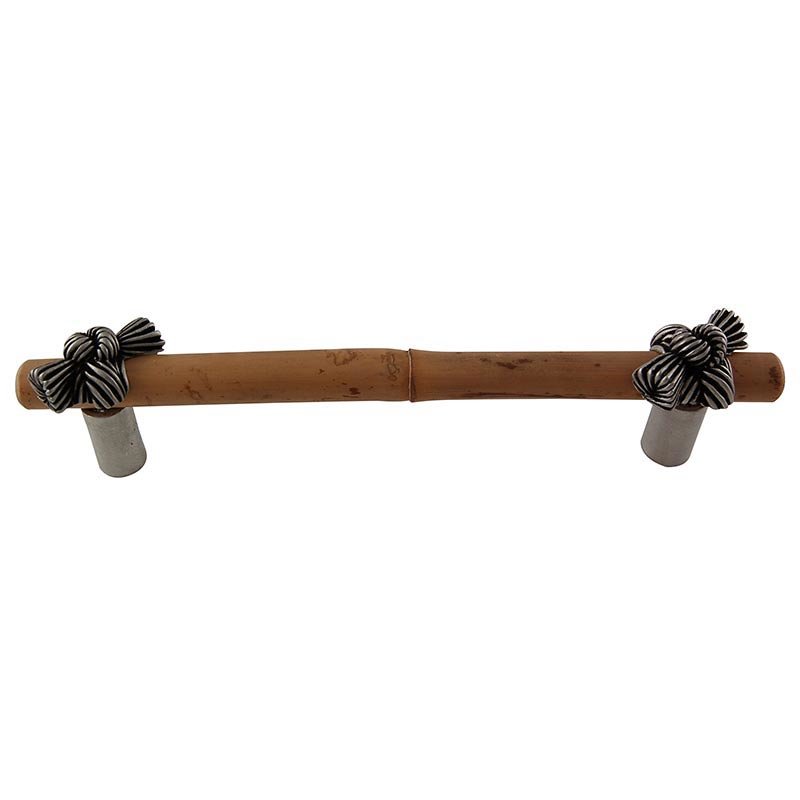 Vicenza Hardware 5" Centers Bamboo Knot Pull in Antique Nickel