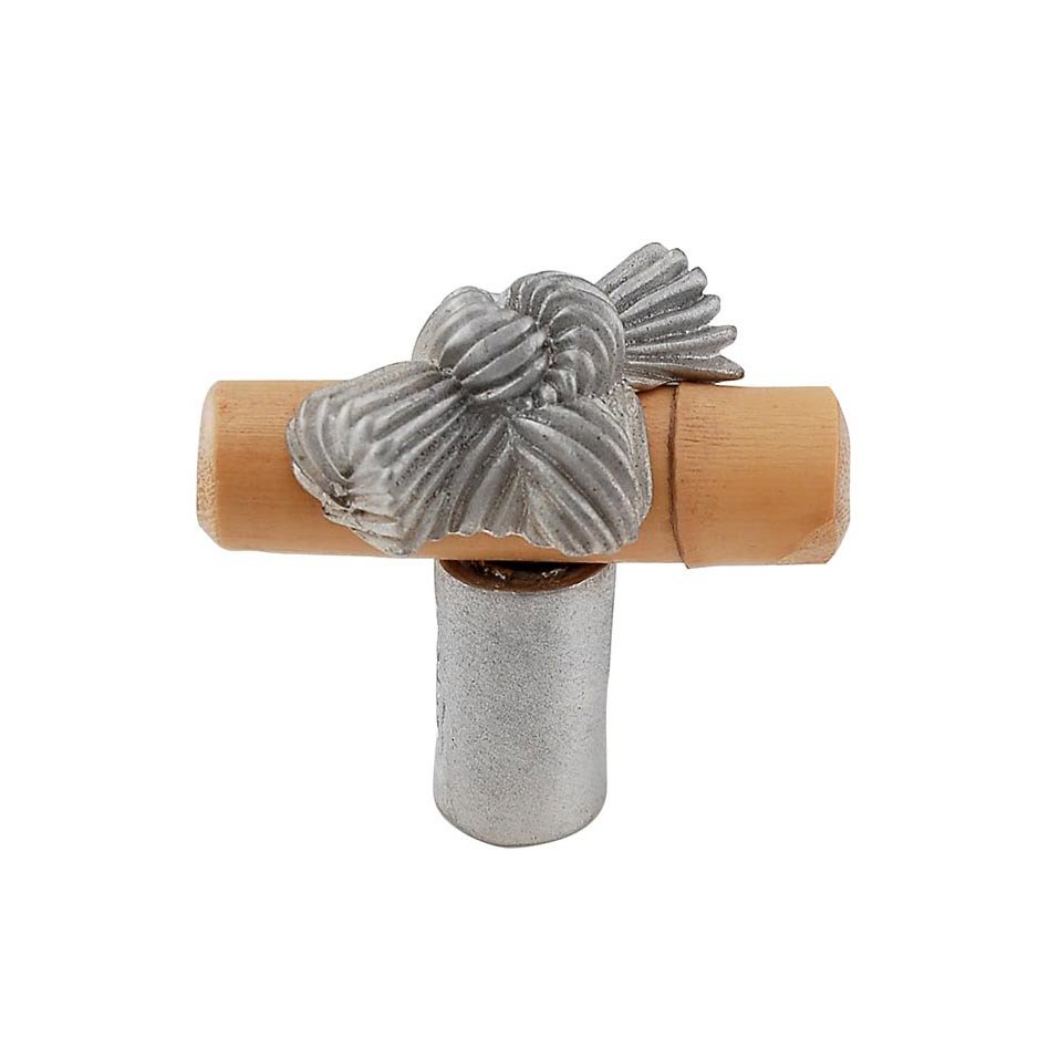 Vicenza Hardware Real Bamboo And Knot Knob in Satin Nickel