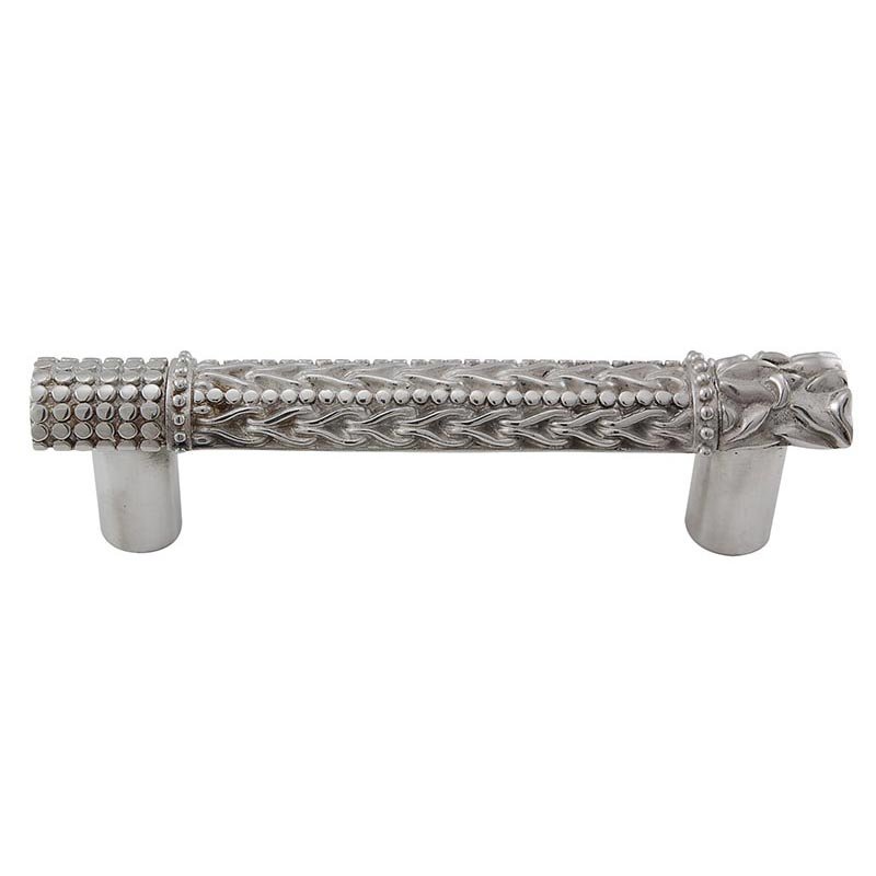 Vicenza Hardware 7" Centers Square Pull in Polished Silver