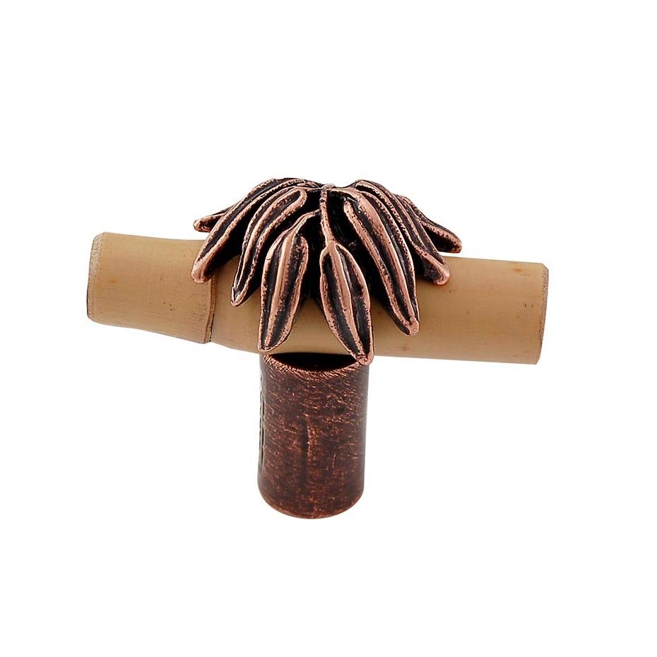 Vicenza Hardware Real Bamboo And Leaf Knob in Antique Copper