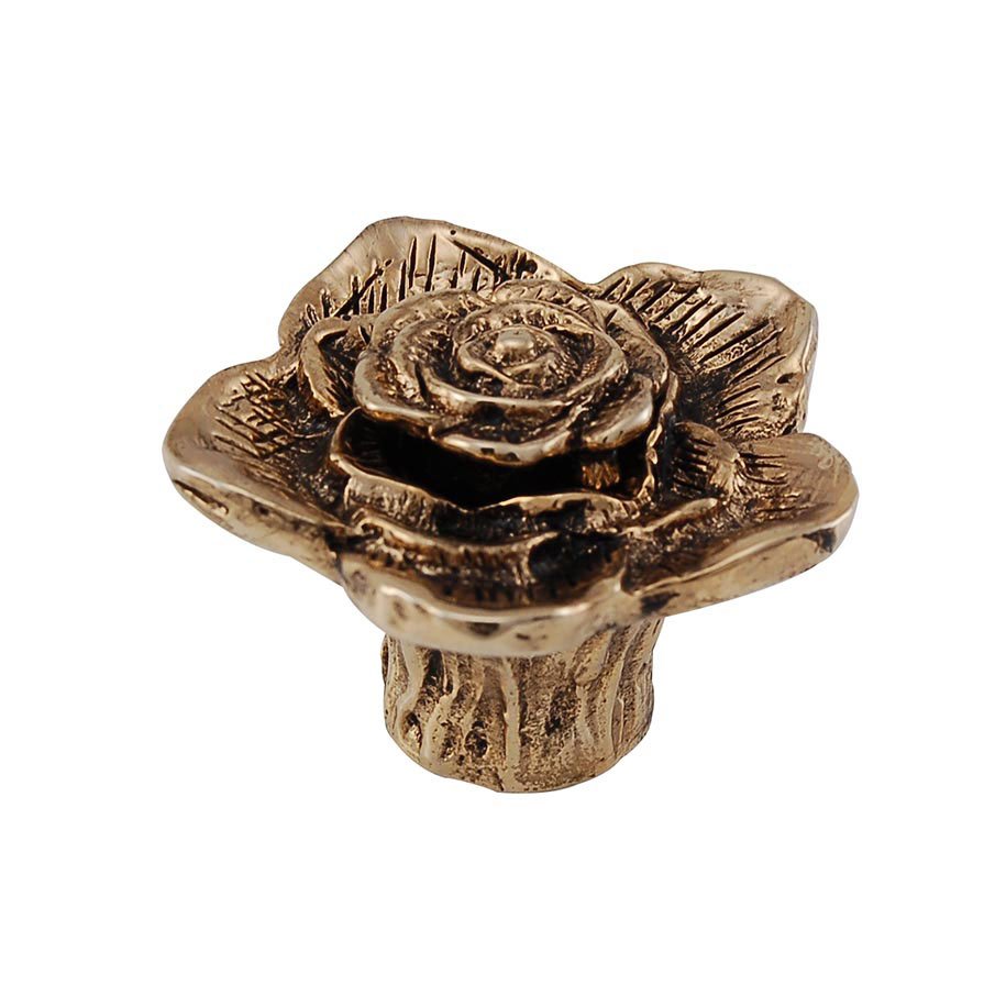 Vicenza Hardware 1 1/4" Double Rose Knob with Small Center in Antique Gold