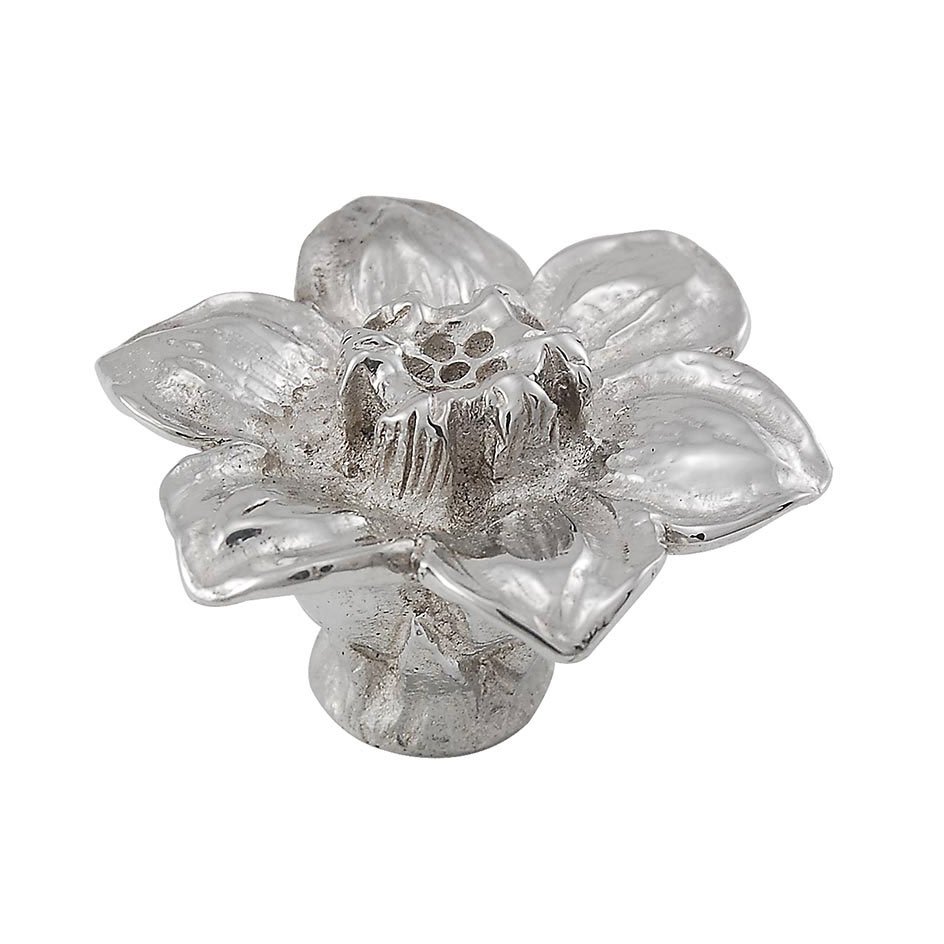 Vicenza Hardware 1 1/2" Hibiscus Knob in Polished Silver