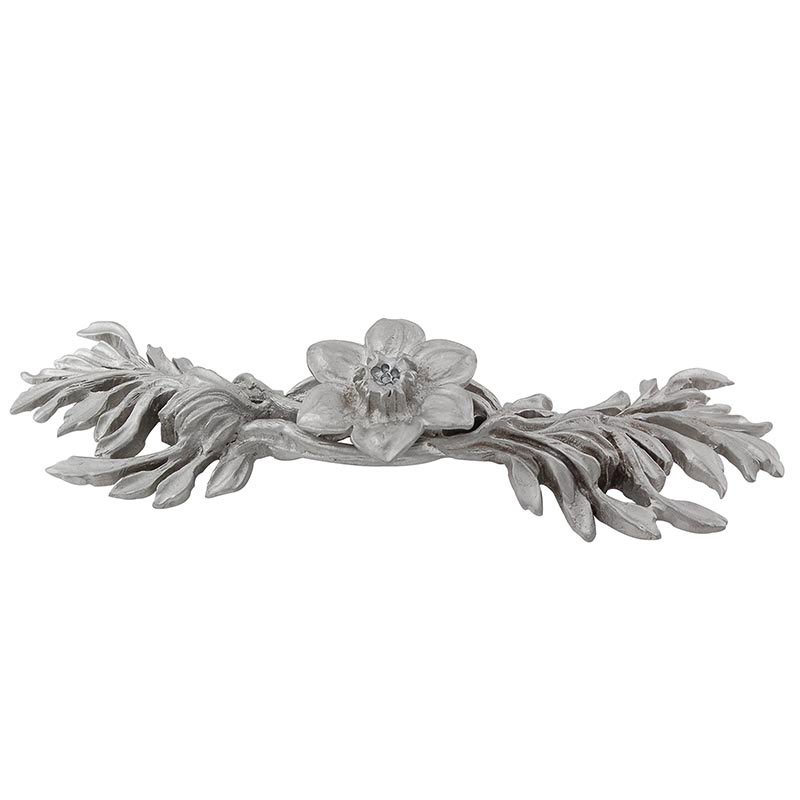 Vicenza Hardware 3" Centers Hibiscus Pull in Satin Nickel