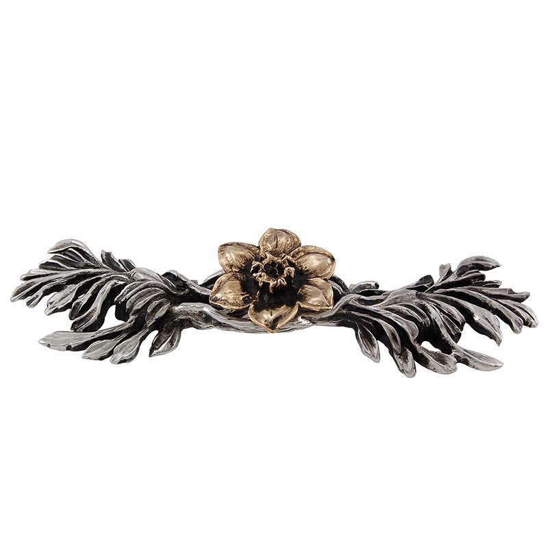 Vicenza Hardware 3" Centers Hibiscus Pull in Two Tone