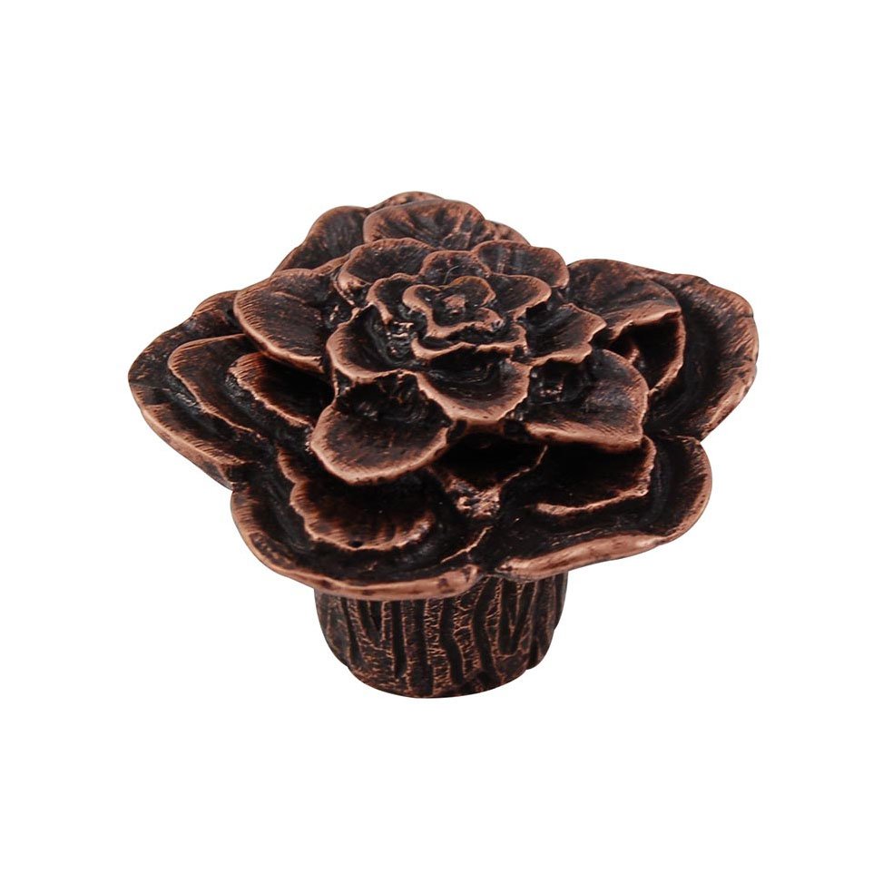 Vicenza Hardware 1 1/2" Double Rose Knob with Large Center in Antique Copper