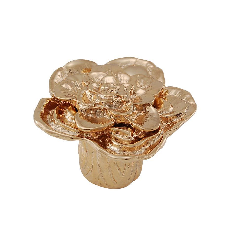 Vicenza Hardware 1 1/2" Double Rose Knob with Large Center in Polished Gold