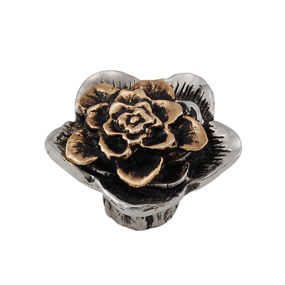 Vicenza Hardware 1 1/2" Double Rose Knob with Large Center in Two Tone