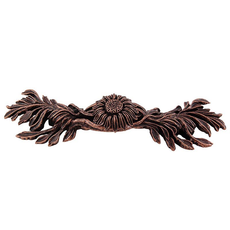 Vicenza Hardware 3" Centers Sunflower Pull in Antique Copper