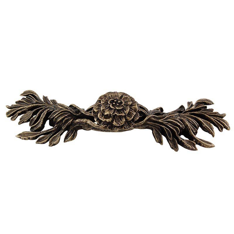 Vicenza Hardware 3" Centers Carnation Pull in Antique Brass