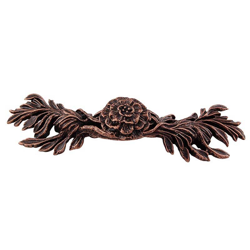 Vicenza Hardware 3" Centers Carnation Pull in Antique Copper