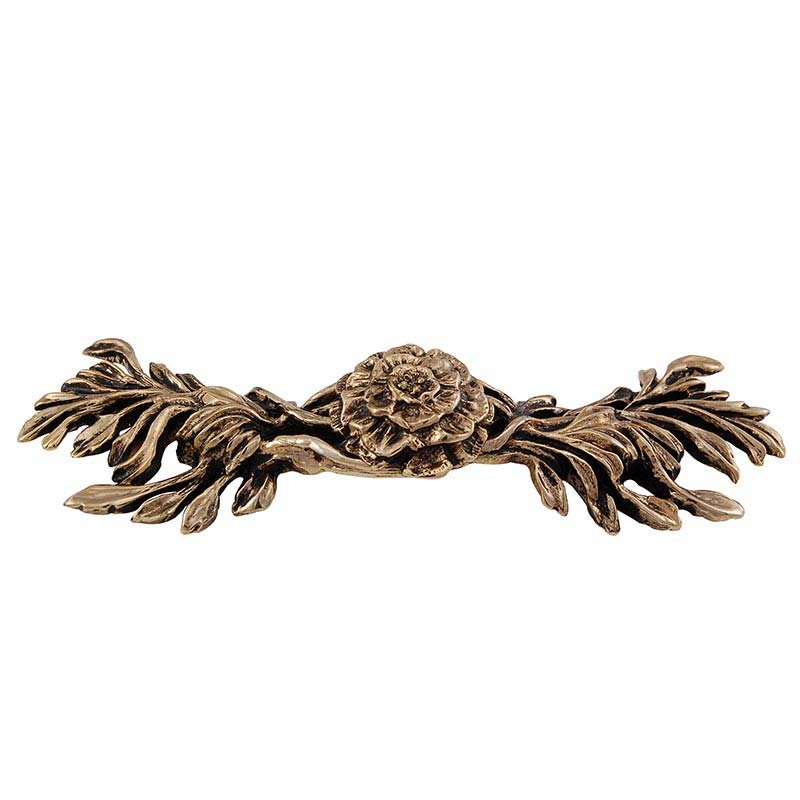 Vicenza Hardware 3" Centers Carnation Pull in Antique Gold