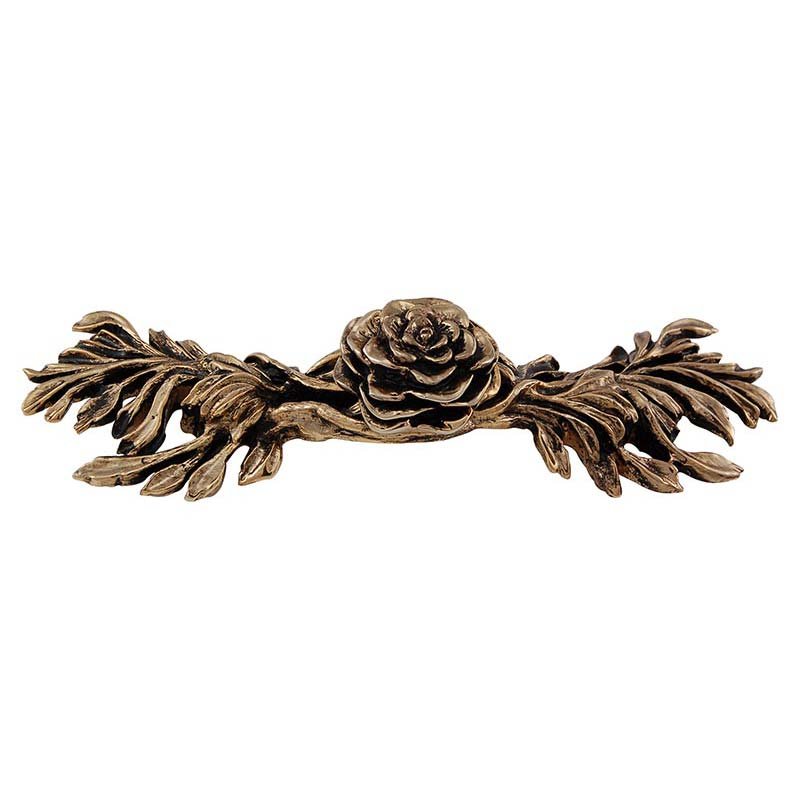 Vicenza Hardware 3" Centers Jasmine Pull in Antique Gold