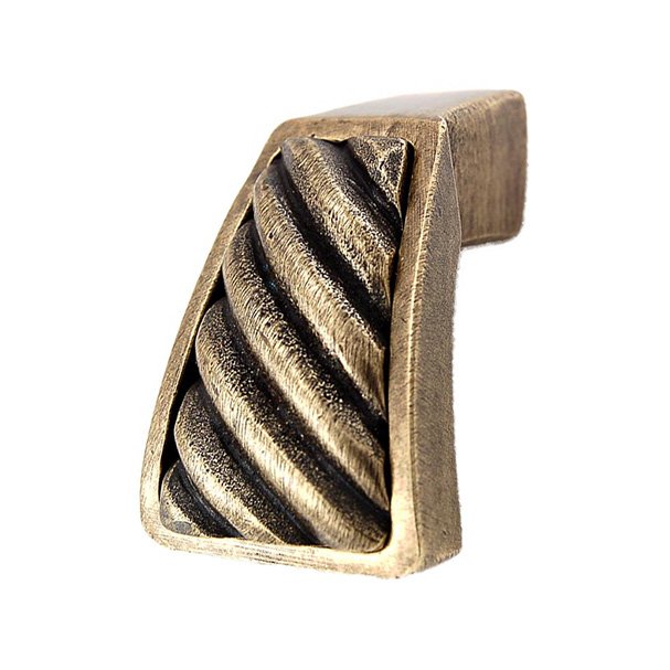 Vicenza Hardware Wavy Lines Finger Pull in Antique Brass