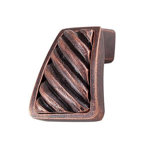 Vicenza Hardware Wavy Lines Finger Pull in Antique Copper