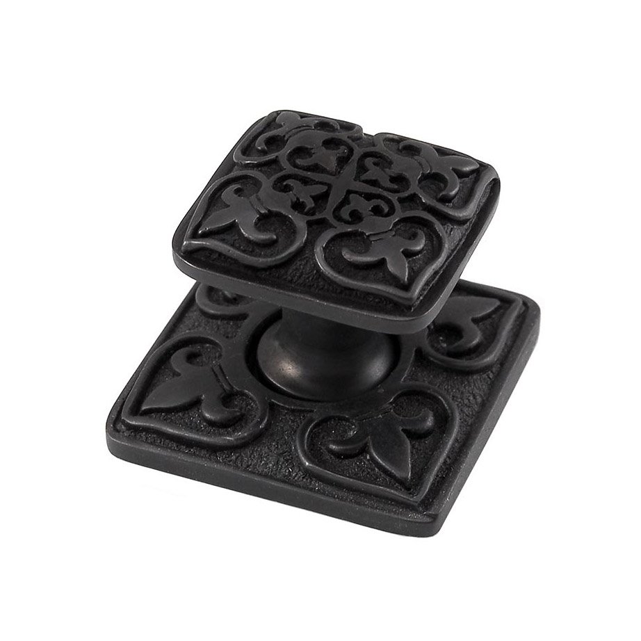 Vicenza Hardware 1 5/8" Square Knob with Backplate in Oil Rubbed Bronze