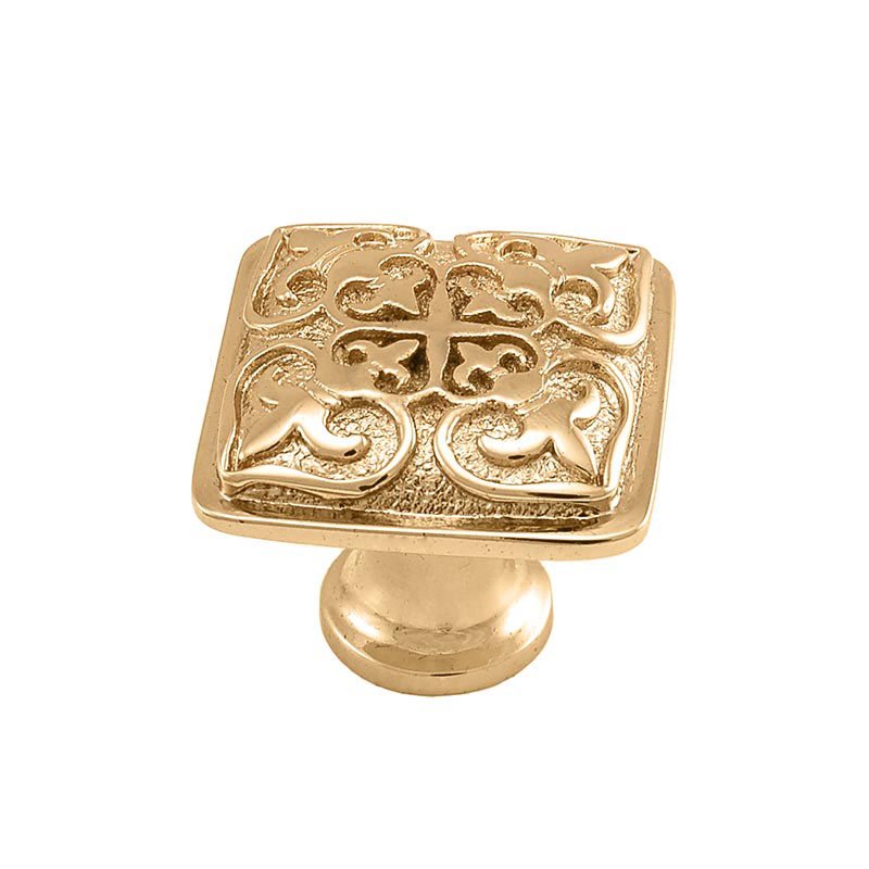 Vicenza Hardware 1 1/4" Square Knob in Polished Gold