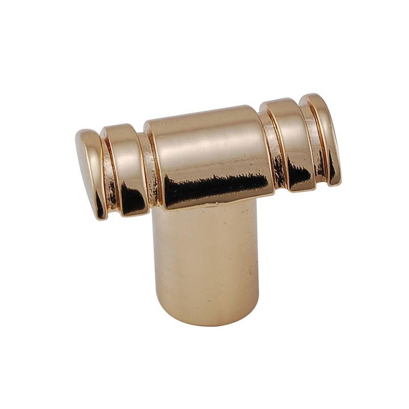Vicenza Hardware Lines Knob in Polished Gold