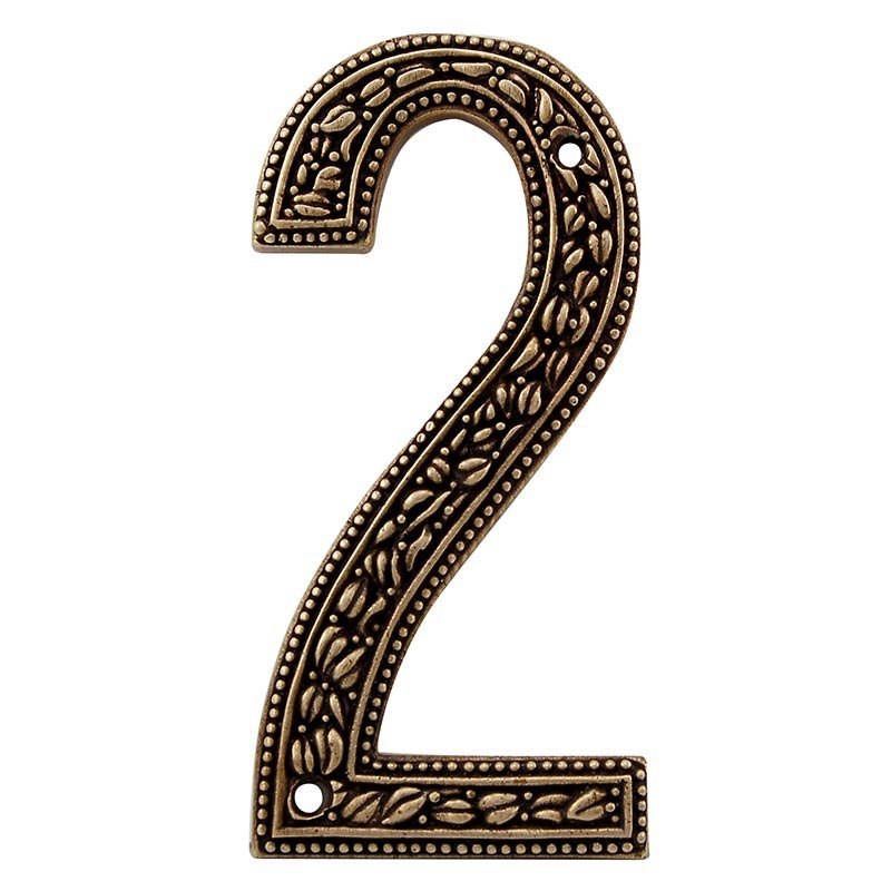 Vicenza Hardware 2 Number in Antique Brass