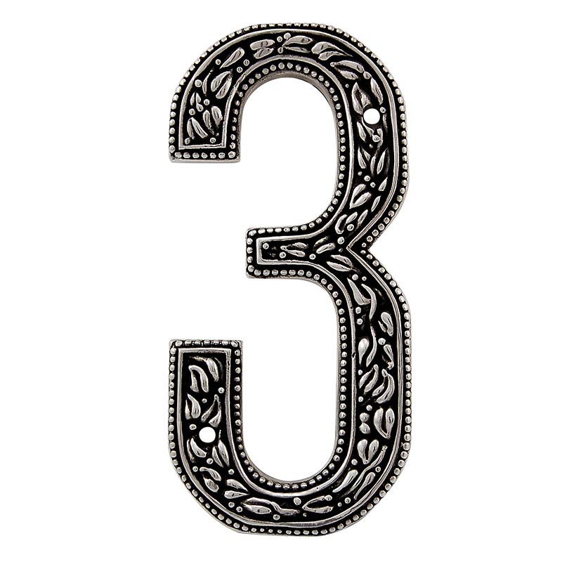 Vicenza Hardware 3 Number in Antique Silver