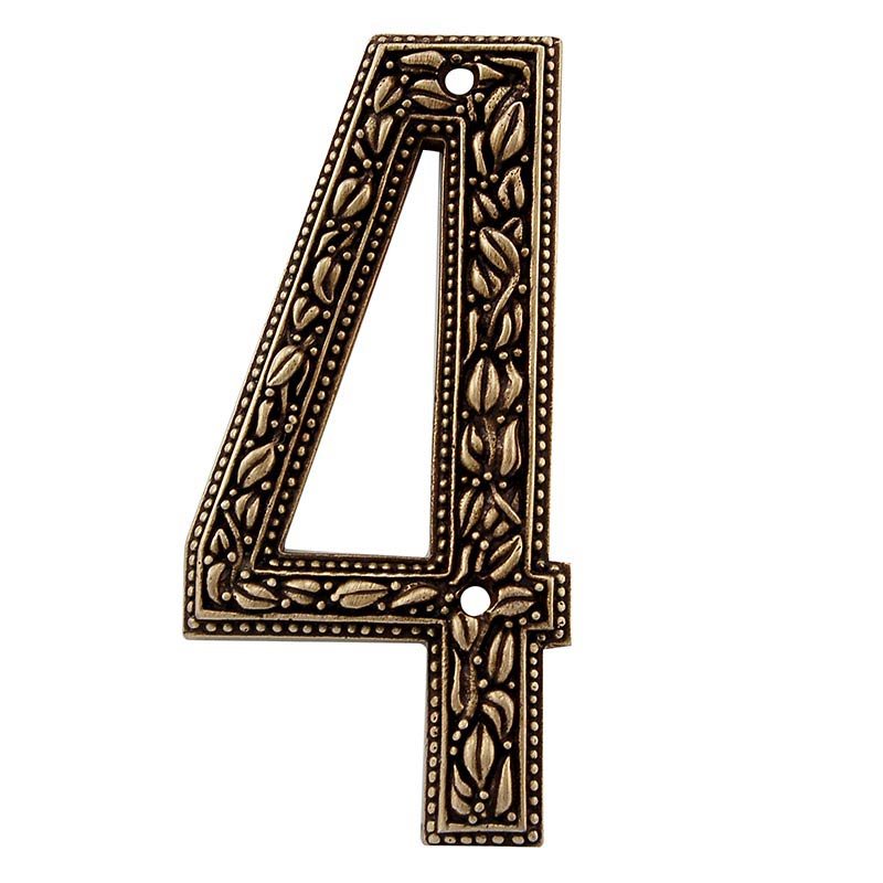 Vicenza Hardware 4 Number in Antique Brass