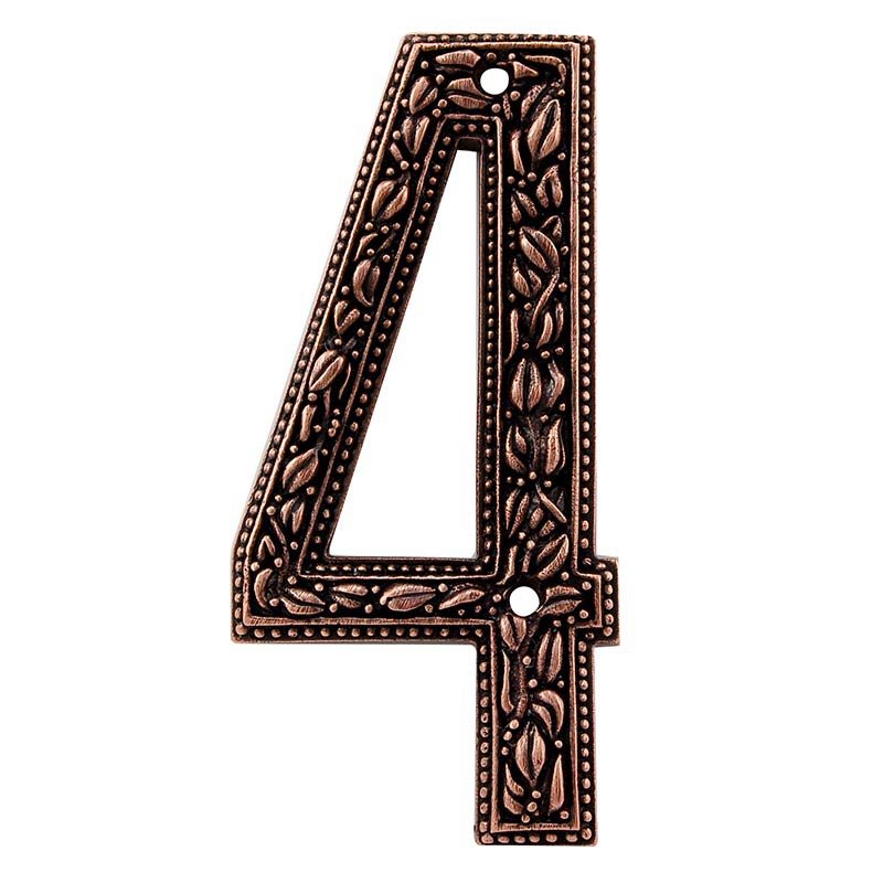 Vicenza Hardware 4 Number in Antique Copper
