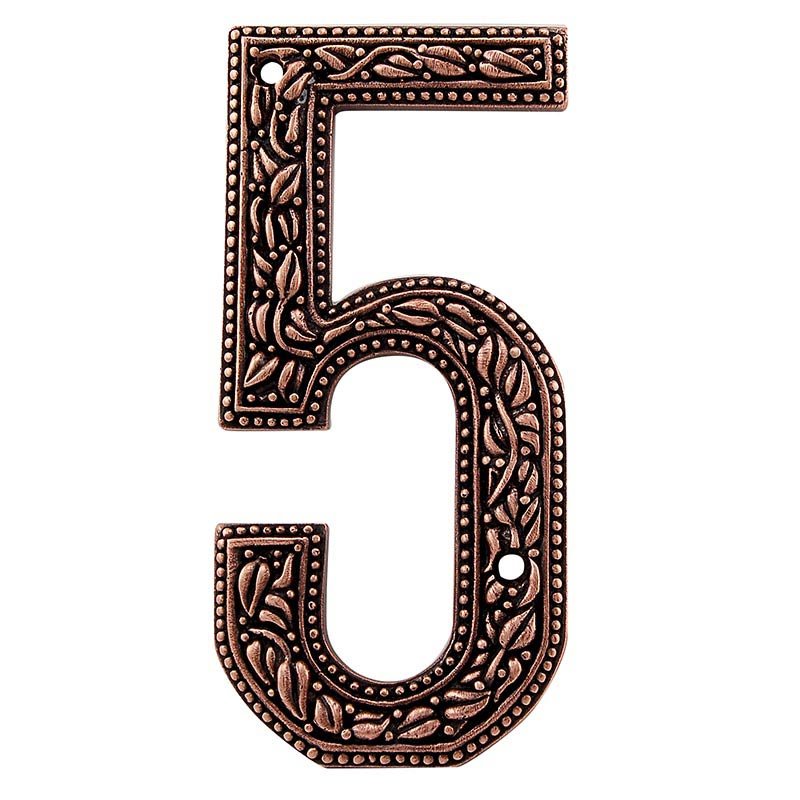 Vicenza Hardware 5 Number in Antique Copper