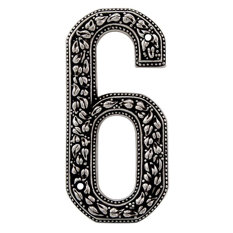 Vicenza Hardware 6 Number in Antique Silver