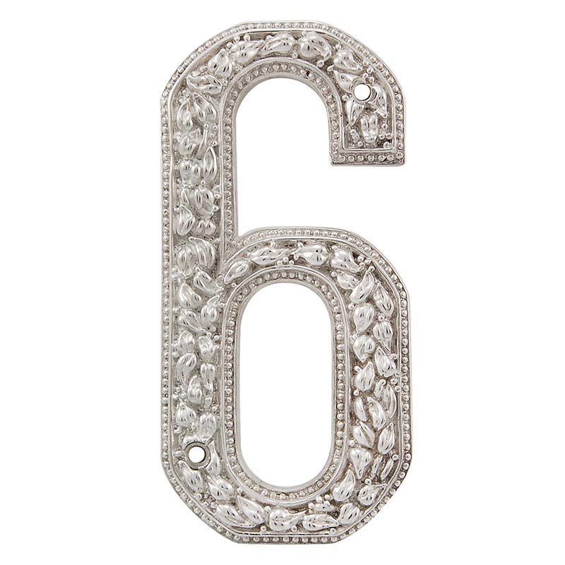 Vicenza Hardware 6 Number in Polished Silver