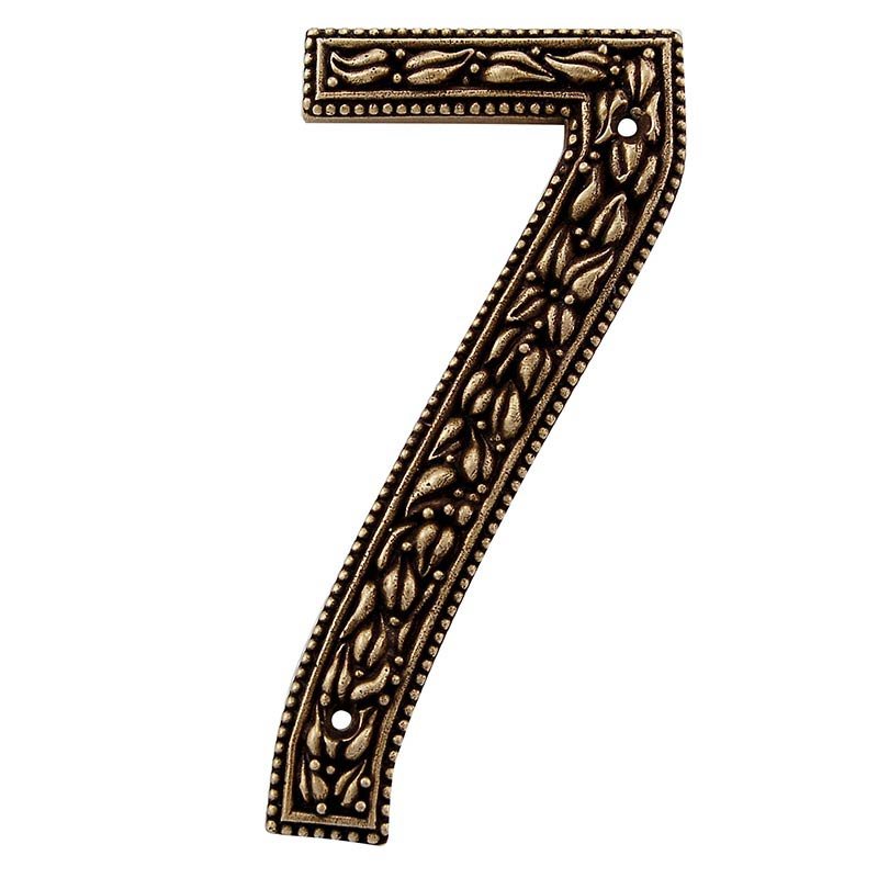 Vicenza Hardware 7 Number in Antique Brass