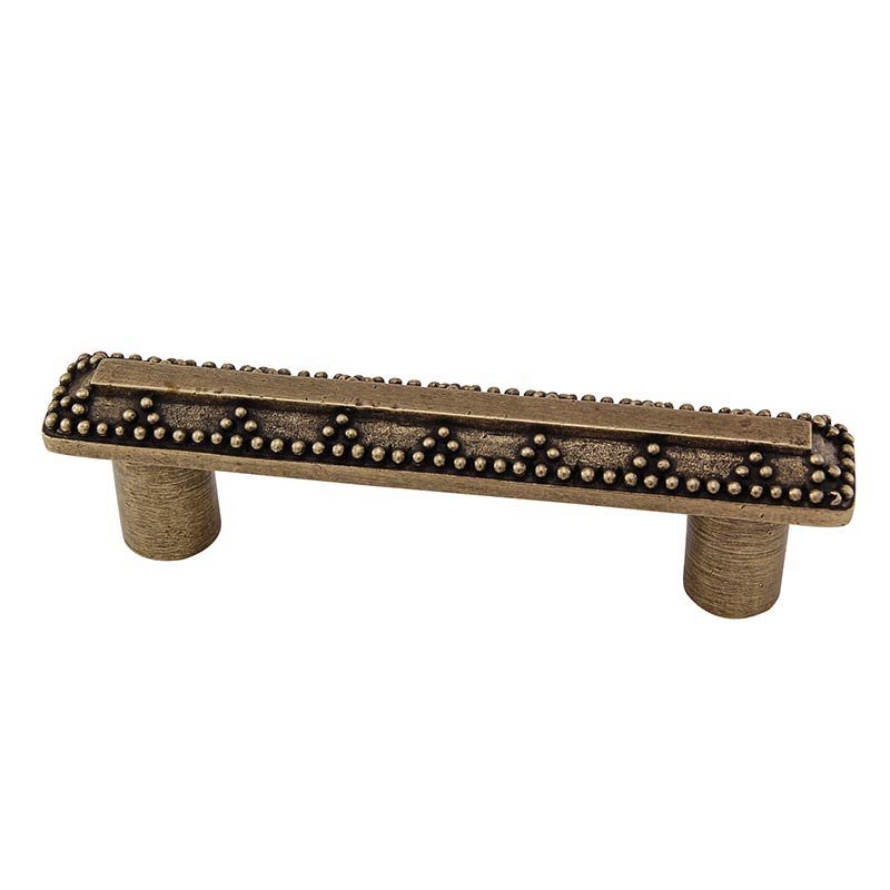 Vicenza Hardware 3" Centers Elizabethan Pull in Antique Brass