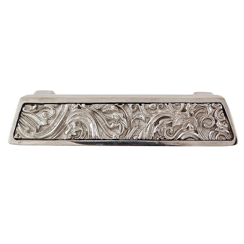 Vicenza Hardware 3" Centers Leaves Cup Pull in Polished Nickel