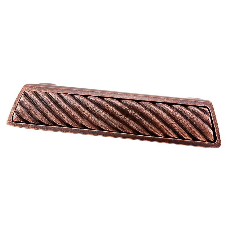 Vicenza Hardware 3" Centers Wavy Lines Cup Pull in Antique Copper